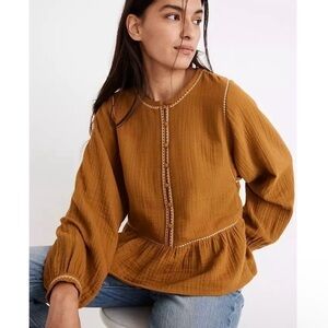 Madewell  Cotton Crinkled Top Sz S